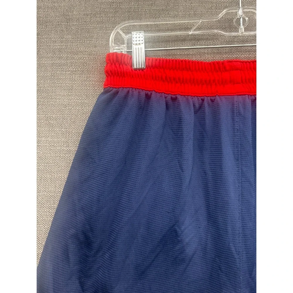 Nike Dri Fit Shorts Mens Large Blue Training Activewear Ankle Slit Swoosh Logo